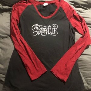 Sinful distressed long sleeve T-shirt